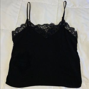 Black Lace Tank Blouse